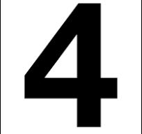 Number 4, White Vinyl, 4" - ICC Compliance Center Inc - USA