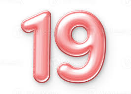 19 Number Balloon Pink 24652405 PNG