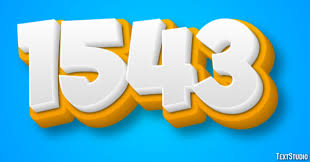 1543 Text Effect and Logo Design Number