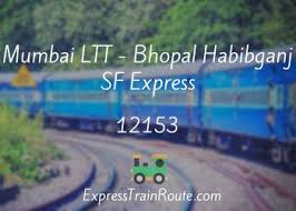 Mumbai LTT - Bhopal Habibganj SF Express - 12153 Route, Schedule, Status &  TimeTable