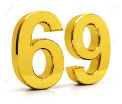 Gold Number 69 Isolated On White Background Stock Photo, Picture and  Royalty Free Image. Image 148512088.