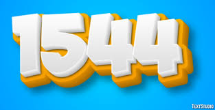 1544 Text Effect and Logo Design Number