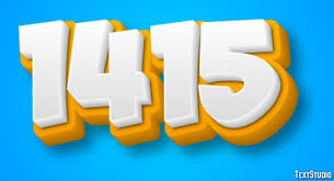 1415 Text Effect and Logo Design Number