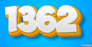 1362 Text Effect and Logo Design Number