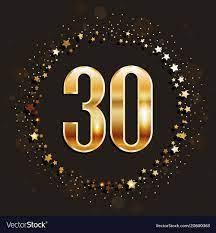 30 years anniversary gold banner Royalty Free Vector Image