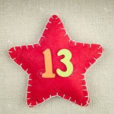 Red Star With Wooden Number 13 On Vintage Fabric Background Stock Photo,  Picture And Royalty Free Image. Image 33833086.