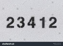 Black Number 23412 On White Wall Stock Photo 2129587700 | Shutterstock