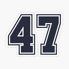 47 Sports Number Fourty-Seven" Sticker for Sale by HelloFromAja | Redbubble