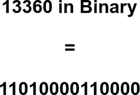 13360 in Binary - Binary 13360 - Convert 13360 to Binary