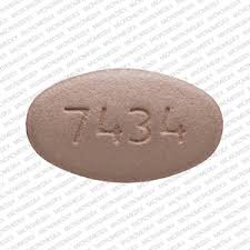 TEVA 7434 Pill Images (Brown / Elliptical / Oval)