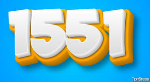 1551 Text Effect and Logo Design Number
