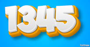 1345 Text Effect and Logo Design Number
