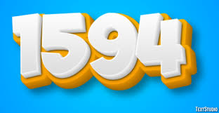 1594 Text Effect and Logo Design Number