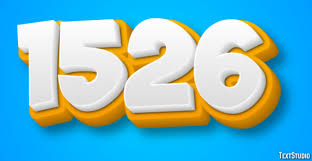 1526 Text Effect and Logo Design Number