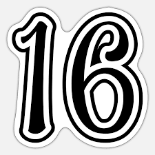 16 Number number' Sticker | Spreadshirt