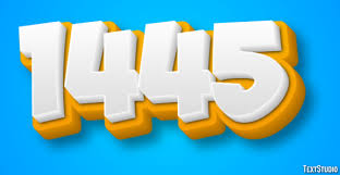 1445 Text Effect and Logo Design Number