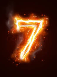 Image of 'Fiery number 7 - one of the collection' | Number 7, Number  wallpaper, Seven logo