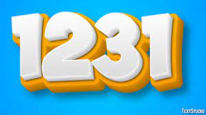 1231 Text Effect and Logo Design Number