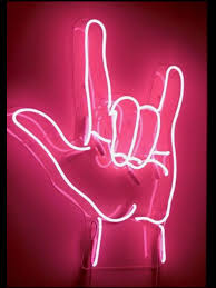 Hand Gesture roll Neon Signs neon light pink neon lights for rooms ...