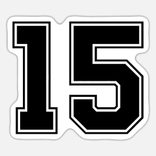Number Fifteen 15' Sticker | Spreadshirt