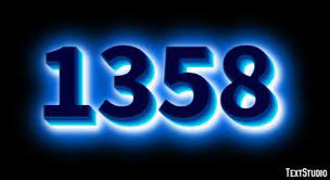 1358 Text Effect and Logo Design Number