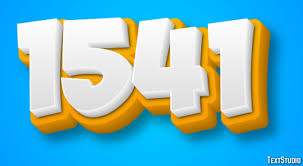 1541 Text Effect and Logo Design Number