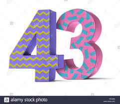 colorful number of cardboard - number 43 Stock Photo - Alamy