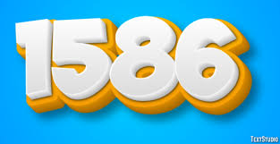 1586 Text Effect and Logo Design Number