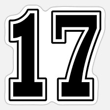 17! The number 17! Variant for bright products!' Sticker | Spreadshirt