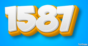 1587 Text Effect and Logo Design Number