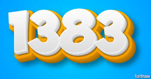 1383 Text Effect and Logo Design Number