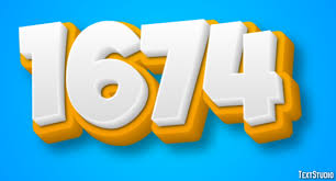 1674 Text Effect and Logo Design Number