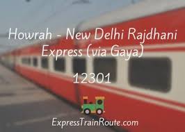 Howrah - New Delhi Rajdhani Express (via Gaya) - 12301 Route, Schedule,  Status & TimeTable