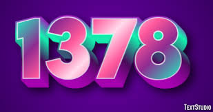 1378 Text Effect and Logo Design Number