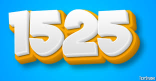 1525 Text Effect and Logo Design Number