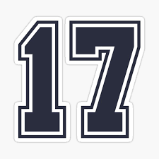 17 Sports Number Seventeen" Sticker for Sale by HelloFromAja | Redbubble
