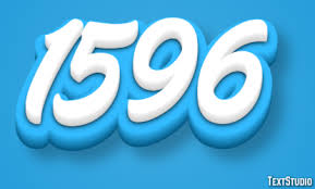1596 Text Effect and Logo Design Number