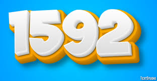 1592 Text Effect and Logo Design Number