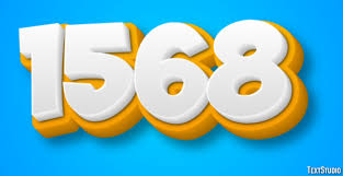 1568 Text Effect and Logo Design Number