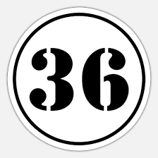 NUMBER 36 thirty six birthday gift' Sticker | Spreadshirt