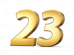 Golden metallic Number 23 Twenty three, White background 3d illustration  19675963 Stock Photo at Vecteezy