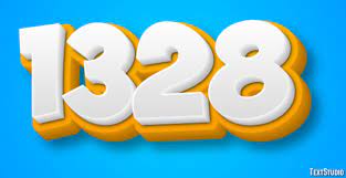 1328 Text Effect and Logo Design Number