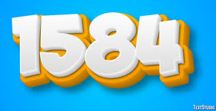 1584 Text Effect and Logo Design Number