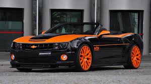 Camaro SS Convertible done in orange and black by Geiger Cars