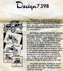 Mail Order Design 7398 Vintage Antique Car Embroidery Transfer