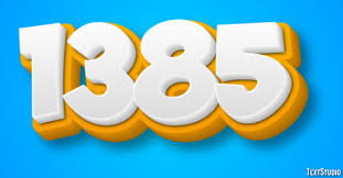 1385 Text Effect and Logo Design Number