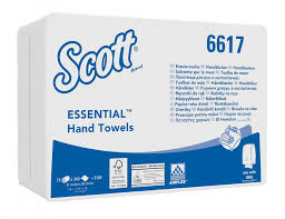 Купить 6617 Бумажные полотенца в пачках Scott Essential белые ...
