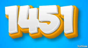 1451 Text Effect and Logo Design Number