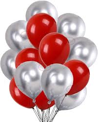 Flipkart.com | OyBox Solid Red, Silver Metallic Balloons Pack of 50 Party  Balloons - 12 Inch Latex Red and Silver Balloons for Birthday Decoration,  1st Birthday Party, Anniversary Party, Wedding Decoration, Engagement,