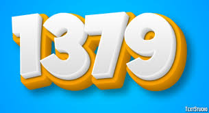 1379 Text Effect and Logo Design Number